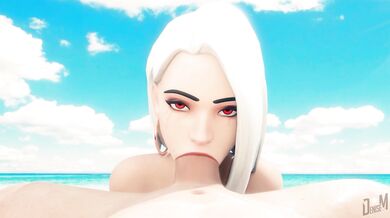 The sexy overwatch heroes take swings at each other in the music store!