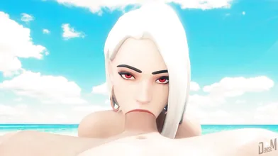 The sexy overwatch heroes take swings at each other in the music store!