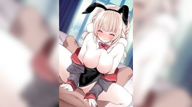 Fujisaki Hikari gets pleasured by a bunny girl with voluptuous breasts in 4K resolution