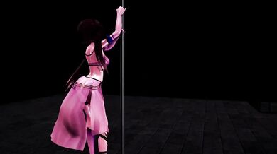 Pole Dance with Kurumi Tokisaki in a Sexy School Uniform [Hentai]