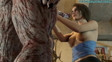 A lovely lady with a heart-shaped ass, spreads her legs and gets sprayed by the Valentines Day love juice