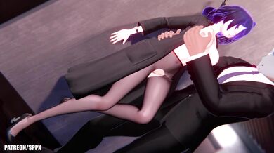 The sexy Acheron waifu is at home, enjoying her lovemaking session with her lover