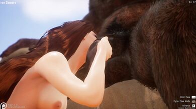 Watch as this gorgeous redhead takes a giant Buffalo cock down her throat and sucks it like a pro!