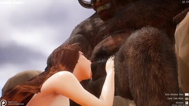 Watch as this gorgeous redhead takes a giant Buffalo cock down her throat and sucks it like a pro!