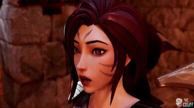 Watch This Epic Hentai Animation Threesome Scene With Kaisa And Her Lover Hardcore Sex In 3D With Red Armor Lights