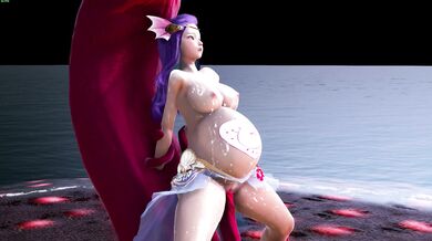 Watch as the mermaid Nami is engulfed by a giant tentacle and penetrated to the core!