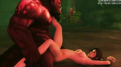 Fellatio Fury: Lara Croft Gets Screwed by an Orc