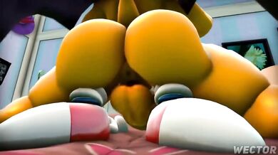 Sexy Cat Girl in Love with Sonic the Hedgehog - Rouge Riding Tails with Sound [Wector]