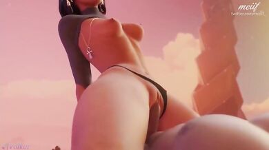 Watch as Pharah Grinds her way through an intense porn scene!