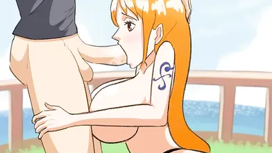 Watch as Nami from One Piece receives a delicious blowjob that will leave you wanting more!