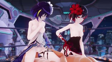 Seele and Veliona get fucked together 1 - AKT