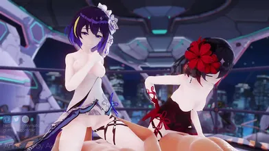 Seele and Veliona get fucked together 1 - AKT