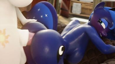 Twilight Sparkle and Princess Luna get Futa-fied by Celestia in a threesome full of Pounding, Anal and Doggy style Erotica!