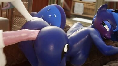 Twilight Sparkle and Princess Luna get Futa-fied by Celestia in a threesome full of Pounding, Anal and Doggy style Erotica!
