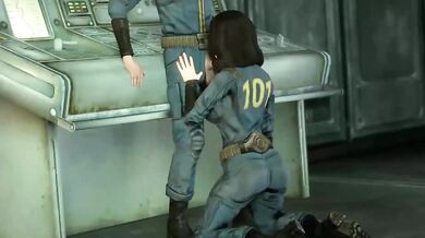 The Vault Dame, an erotic tale featuring Elizabeth from Fallout 76, receiving a blowjob from Lord Aardvark in his secret underground lair