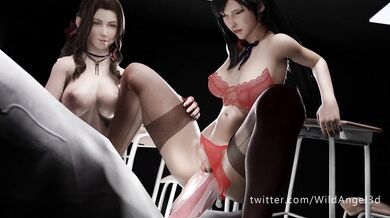 Final Fantasy Hentai Adventures of Aerith Gainsborough with Tifa Lockhart and a Giant Cock!
