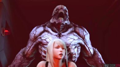 This is a hentai video where a demon penetrates Samus from behind