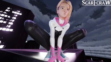 Spider-Gwen gets covered in creamy cum by Spider-Man 2099 (4K)