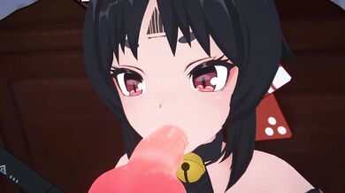 Licked and Sucked by Ellen and Joe with Neko Mata and a Sloppy End Under the Bar