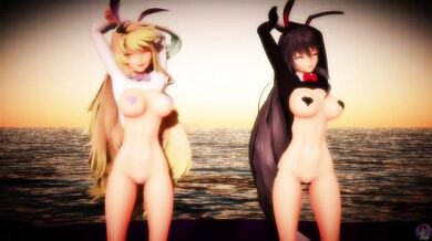 The Sensual Velvet and Milla Reversed in Naughty Bunny Suits - Dance of Desire
