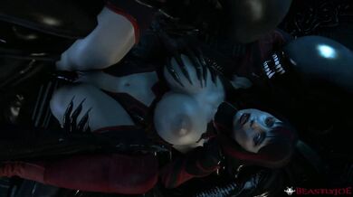 Ripley meets her match in the Alien Queen as she gets gangbanged by Skarlet and a crew of extraterrestrial beings