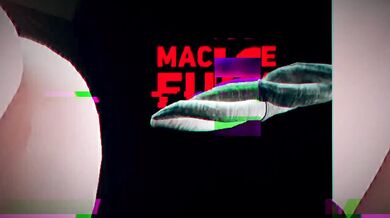 The machine fucks the woman in a passionate porn scene