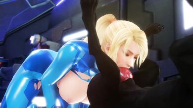 Sexy Samus Deepthroats a Big Dog Cock and Sucks a Strangers Dick! [Noname55]