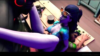 Widowmaker and Sombra join Doomfist in a heated three-way as they engage in stealthy sexual acts