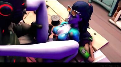Widowmaker and Sombra join Doomfist in a heated three-way as they engage in stealthy sexual acts