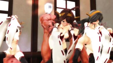 Sexy KanColle: Admiral Kongou and His Naughty Sisters (Kuro@Vov)