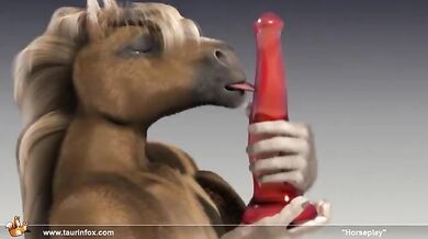 Watch as two sexy horses playfully fuck each other in the barn!