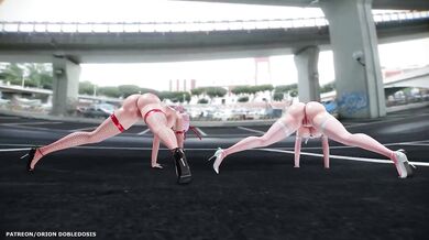 Hentai MMD: Haku x Luka in Bunny Suit (ヘンタイＭＭＤ) - Chocolate Cream R-18