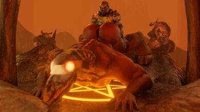 The Mighty Doom Slayer and a Sexy Demoness Engage in an Epic Battle of Lust!