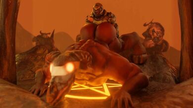 The Mighty Doom Slayer and a Sexy Demoness Engage in an Epic Battle of Lust!