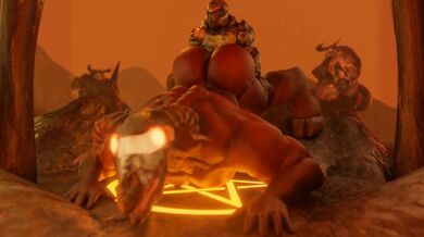 The Mighty Doom Slayer and a Sexy Demoness Engage in an Epic Battle of Lust!