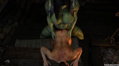 Female Orcs invade a helpless mans body, causing him to be overtaken by their savage desires