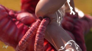 Inked Fae Whore Gets Double Tentacled Boned!