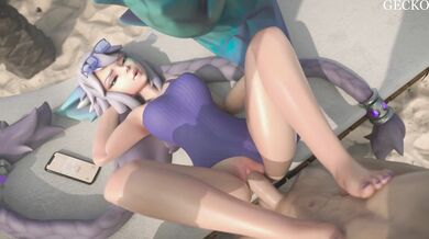 She is with a reptile that licks her everywhere, and he is not afraid to show it off in front of his friends!