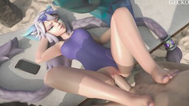 She is with a reptile that licks her everywhere, and he is not afraid to show it off in front of his friends!