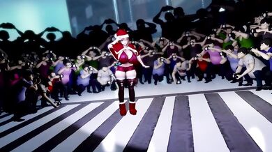 Riza from Santas naughty ecchi photoshoot, she couldnt resist the temptation and stripped down to her underwear for some fun