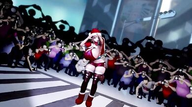 Riza from Santas naughty ecchi photoshoot, she couldnt resist the temptation and stripped down to her underwear for some fun