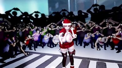 Riza from Santas naughty ecchi photoshoot, she couldnt resist the temptation and stripped down to her underwear for some fun