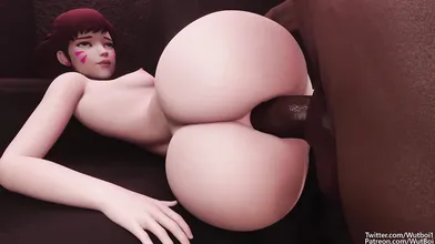 My hot nerdy Dva is spanked by her black master after a sexy roleplay session gone wrong in this Wutboi hentai video!