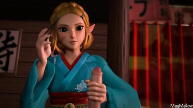 In this porno, Zelda uses her chopstick skills to please MagMallow in every possible way