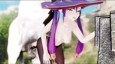 Mona loves having fun with the horse on her farm
