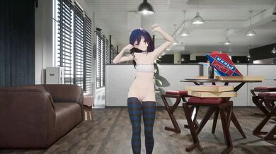 Busty Blue-Haired Nude Dancer with Small Tits Seduces You in 3D with the Marshall Maximizer MMD Model