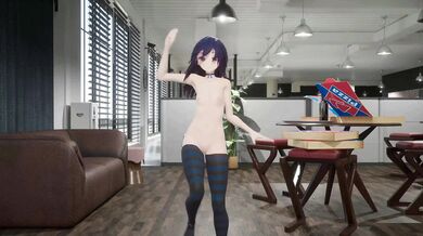Busty Blue-Haired Nude Dancer with Small Tits Seduces You in 3D with the Marshall Maximizer MMD Model