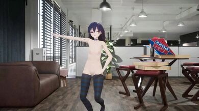 Busty Blue-Haired Nude Dancer with Small Tits Seduces You in 3D with the Marshall Maximizer MMD Model