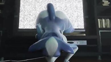 Watch this hentai animated video of a reptilian furry creature seducing a beautiful girl in the TV screen!