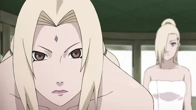 Sakura takes a sharp focus on Tsunades bountiful breasts as she kneels before the Hokage in this hot and steamy hentai scene!